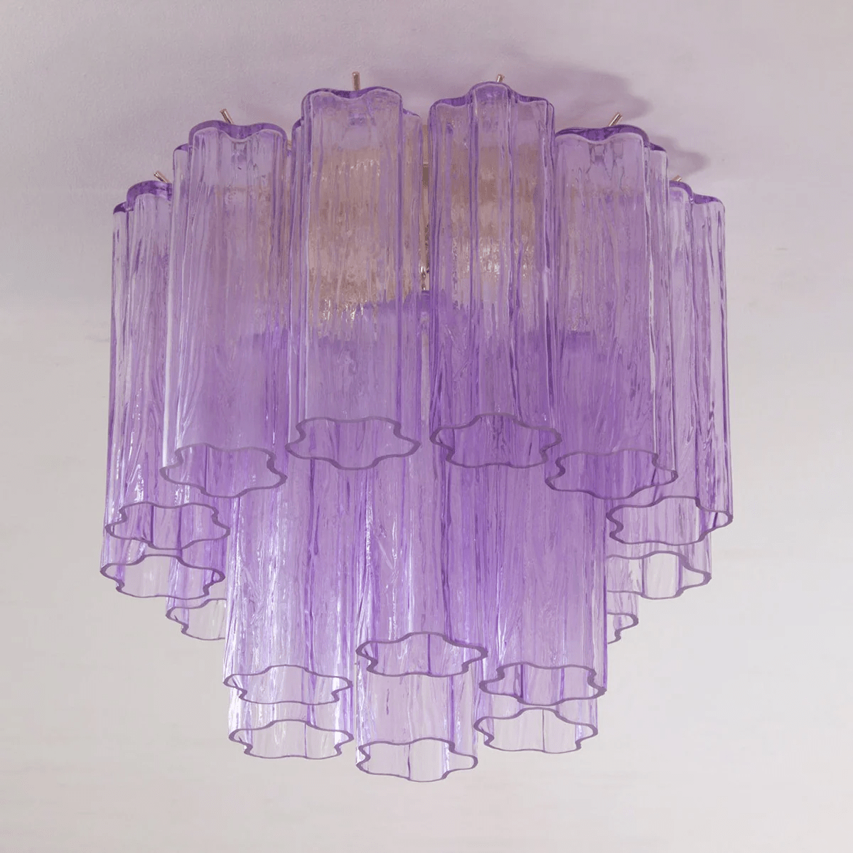 Art Glass Star Ceiling Light in Champagne Gold | Murano-Style Flush Mount