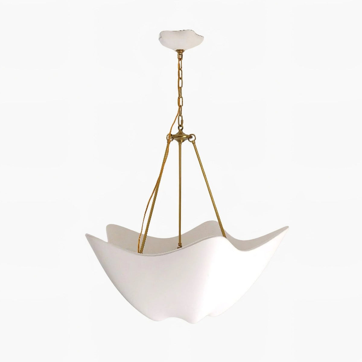 Luvonea Sculptural Plaster Chandelier with Gold Accents for Modern Interiors