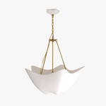 Luvonea Sculptural Plaster Chandelier with Gold Accents for Modern Interiors