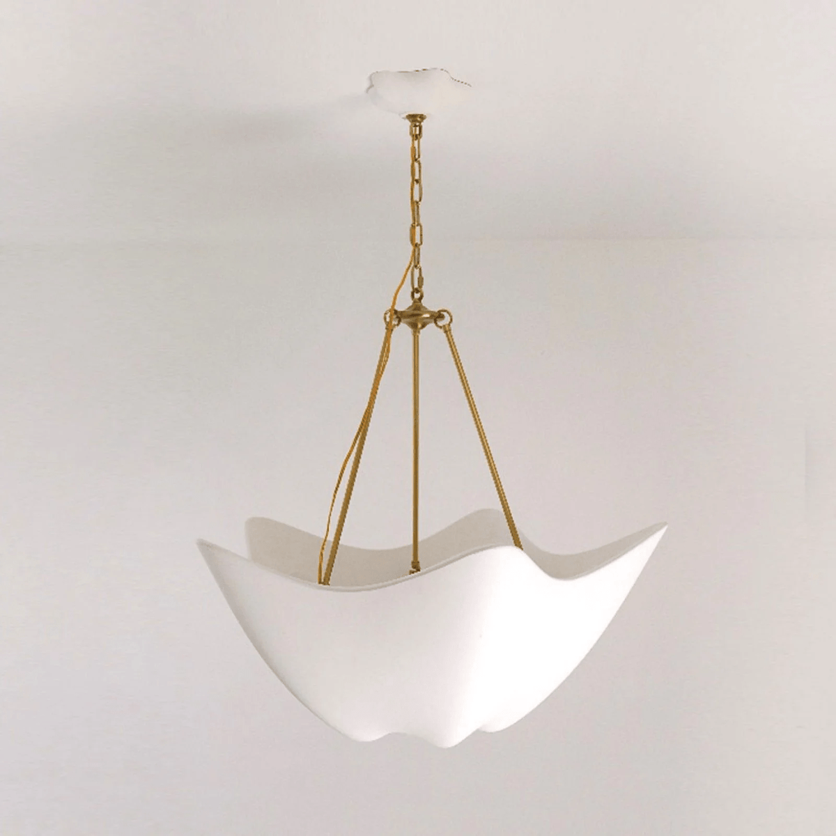 Luvonea Sculptural Plaster Chandelier with Gold Accents for Modern Interiors