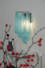 Lagoon Bloom Wall Sconce – Hand-Blown Glass Floral Wall Light for Modern Interiors