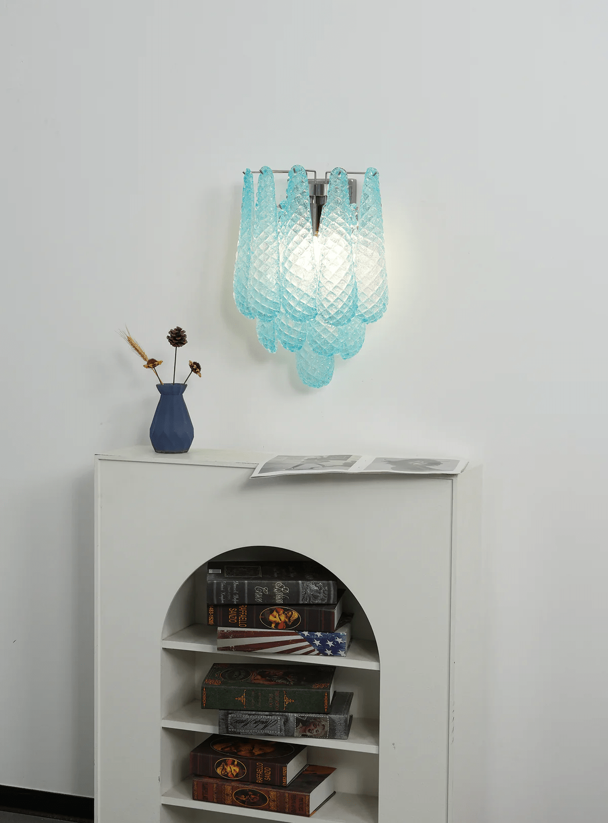 Lagoon Bloom Wall Sconce – Hand-Blown Glass Floral Wall Light for Modern Interiors