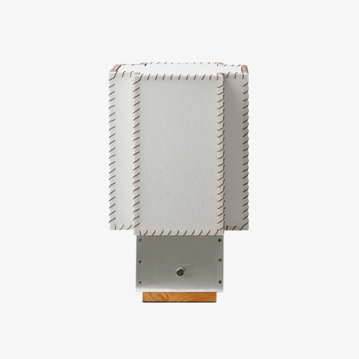 Tanu Stitch Table Lamp – Artisan Fabric Shade with Brushed Metal Base