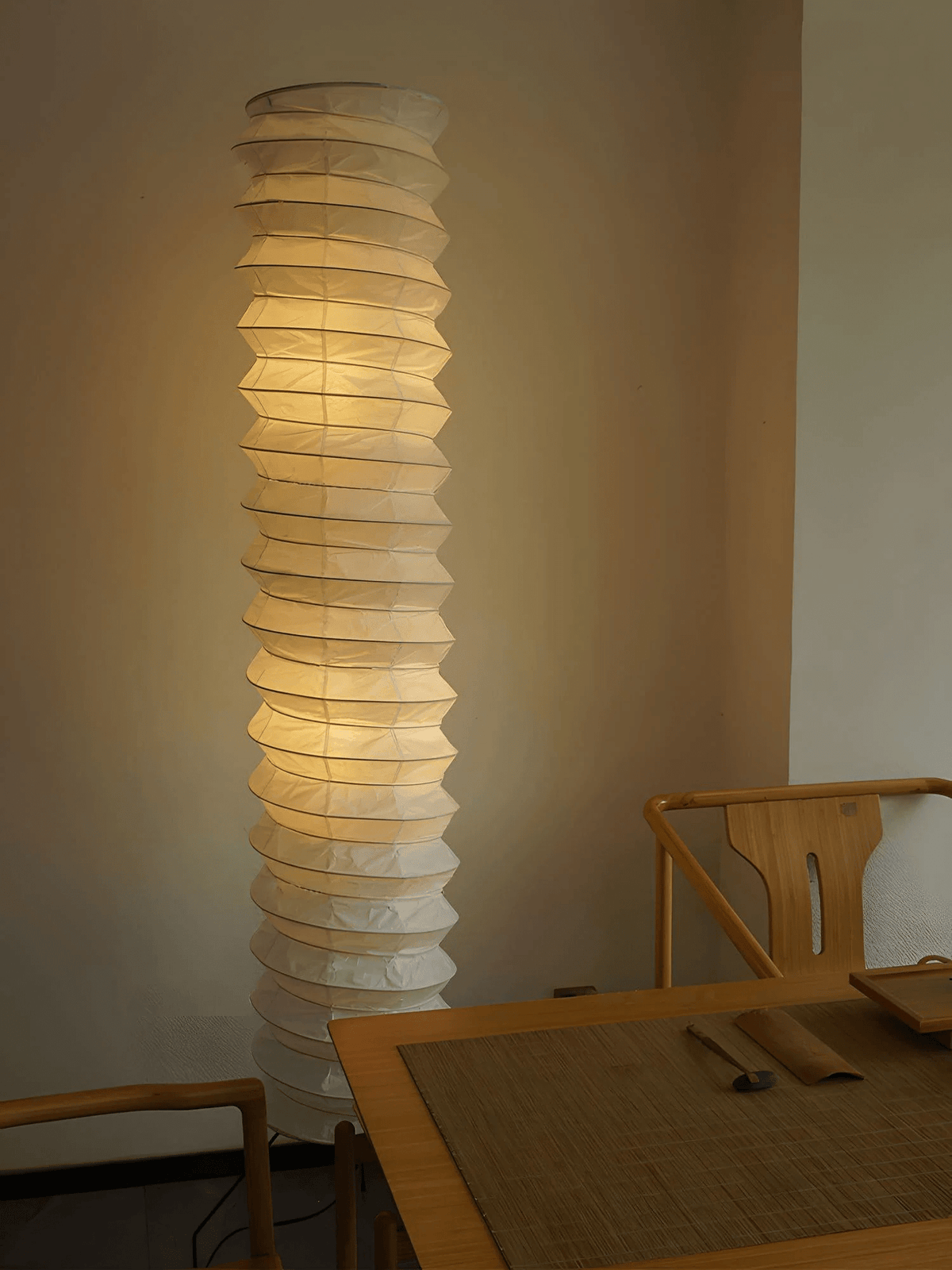 Washi Paper Floor Lamp with Warm Glow for Modern Interiors