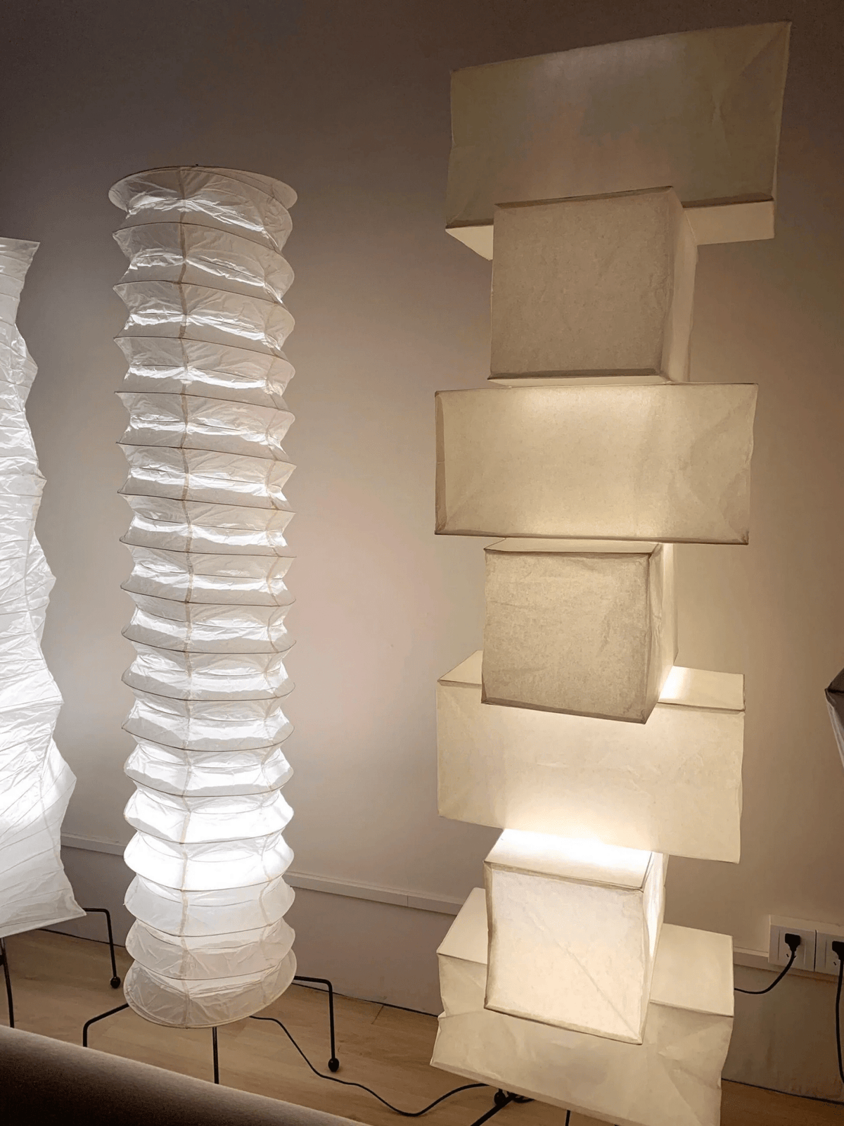 Washi Paper Floor Lamp with Warm Glow for Modern Interiors