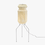 Washi Paper Floor Lamp with Black Metal Frame, Modern Japanese Design