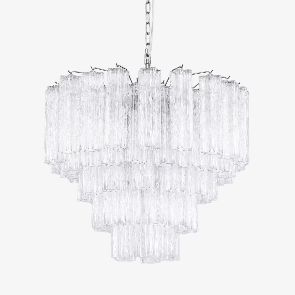 Lucente Glass Chandelier – Modern Tiered Crystal-Like Pendant for Dining & Living Spaces