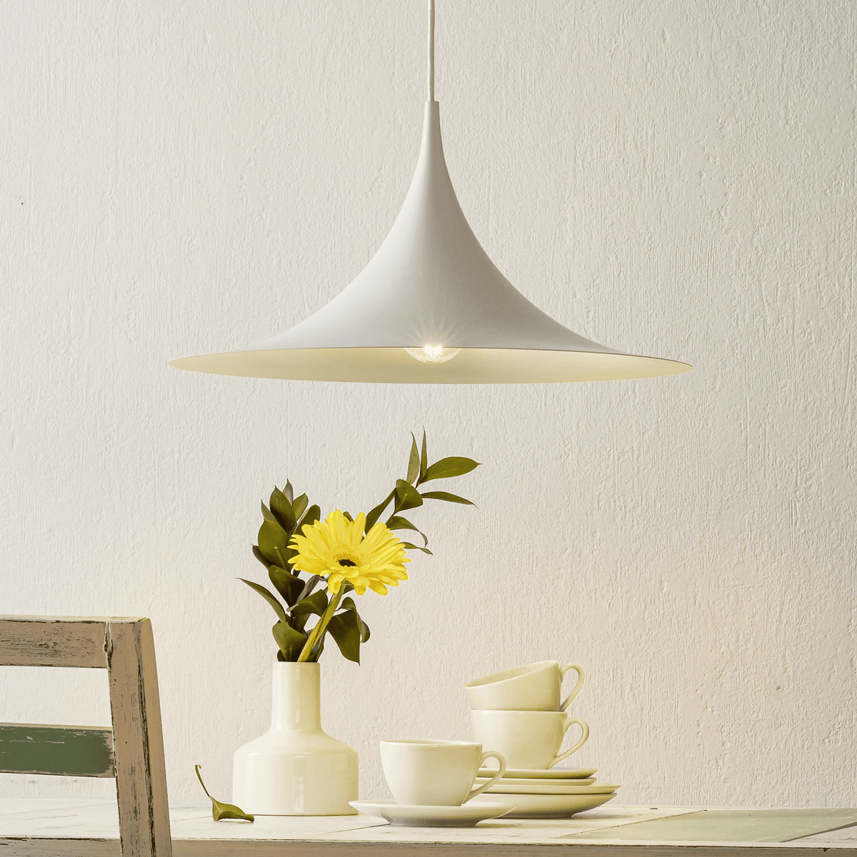 Semi Arch Pendant Light – Designer Aluminum Swag Lamp for Dining & Living Spaces