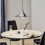 Semi Arch Pendant Light – Designer Aluminum Swag Lamp for Dining & Living Spaces