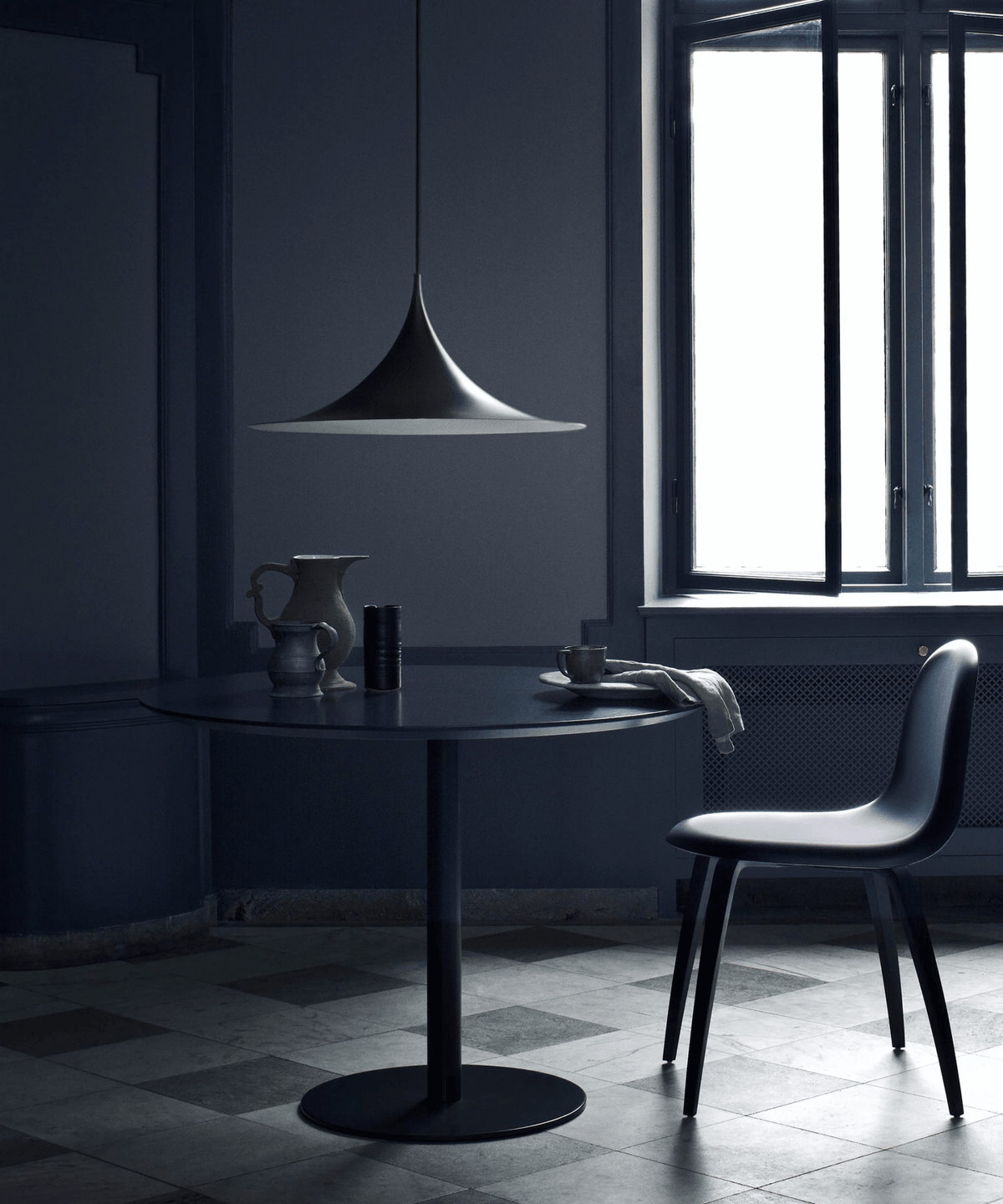 Semi Arch Pendant Light – Designer Aluminum Swag Lamp for Dining & Living Spaces