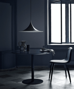 Semi Arch Pendant Light – Designer Aluminum Swag Lamp for Dining & Living Spaces