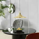 Semi Arch Pendant Light – Designer Aluminum Swag Lamp for Dining & Living Spaces