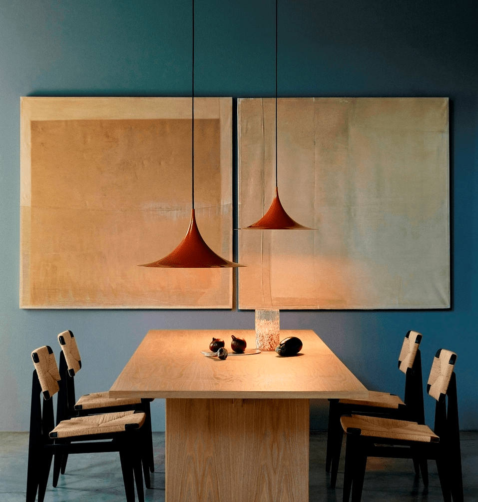 Semi Arch Pendant Light – Designer Aluminum Swag Lamp for Dining & Living Spaces