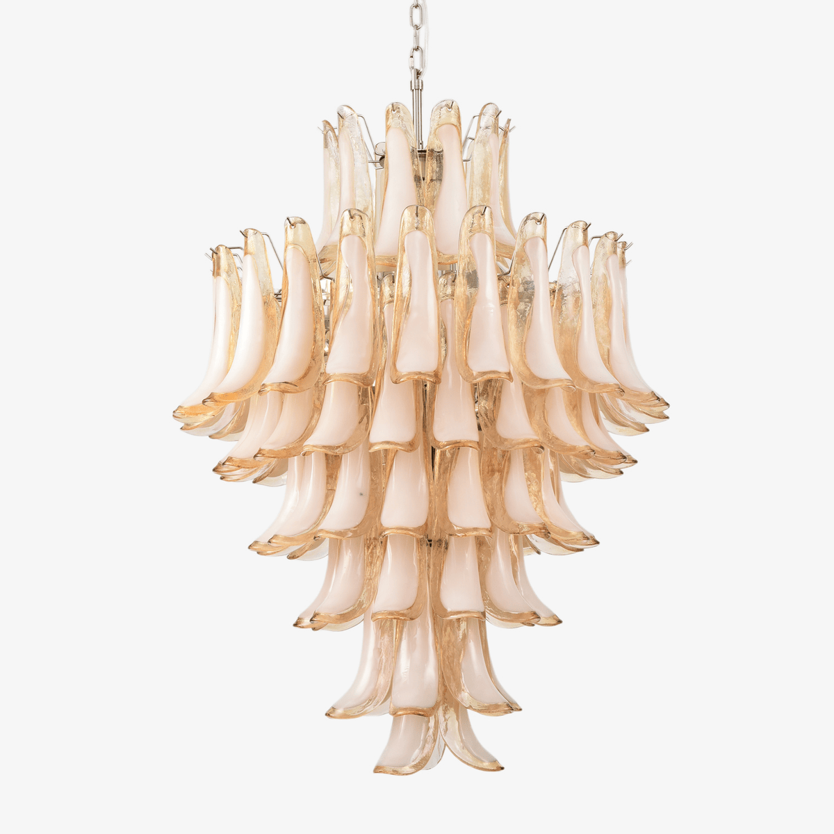 Amber Cloud Glass Petal Chandelier – Modern Designer Hanging Light
