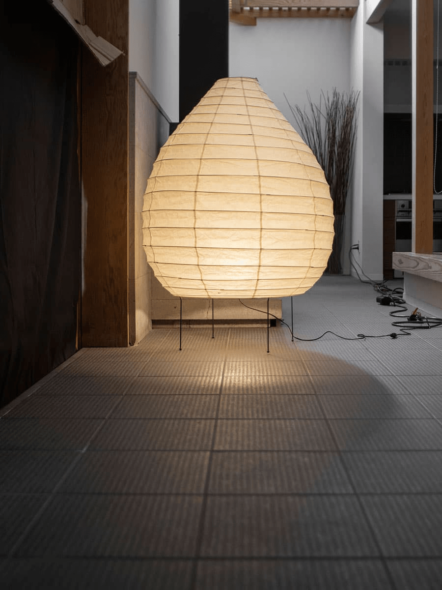 Washi Paper Floor Lamp – Handcrafted Rice Paper Lantern for Modern Interiors