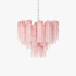 Art Deco Murano Glass Tube Chandelier in Nickel for Dining Room and Bedroom