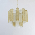 Art Deco Murano Glass Tube Chandelier in Nickel for Dining Room and Bedroom