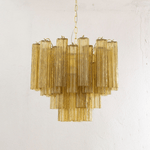 Art Deco Murano Glass Tube Chandelier in Nickel for Dining Room and Bedroom