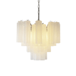 Art Deco Murano Glass Tube Chandelier in Nickel for Dining Room and Bedroom