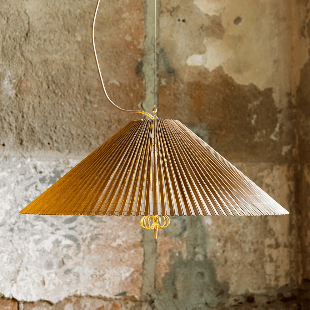 Tynellia Pendant Light – Natural Bamboo & Brass Nordic Pendant Lamp