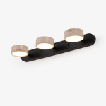 Traviso Trio Wall Sconce in Travertine and Matte Black for Bathroom Vanity