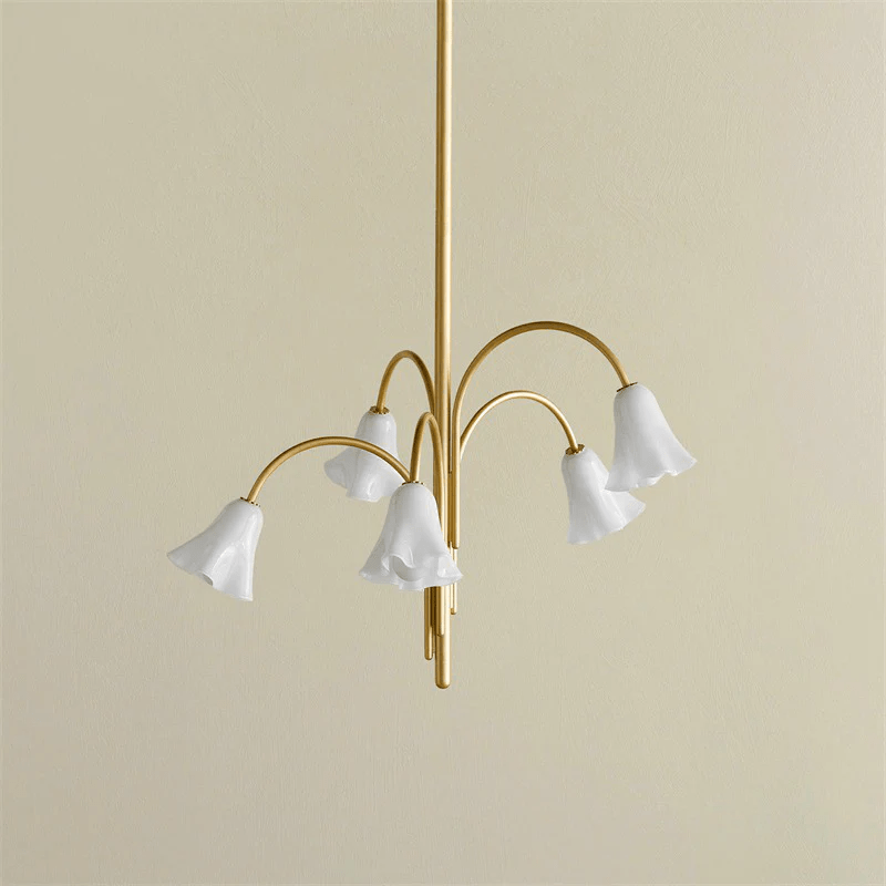 Petalia Blossom Chandelier – Floral Glass Pendant Light for Dining Room and Living Room