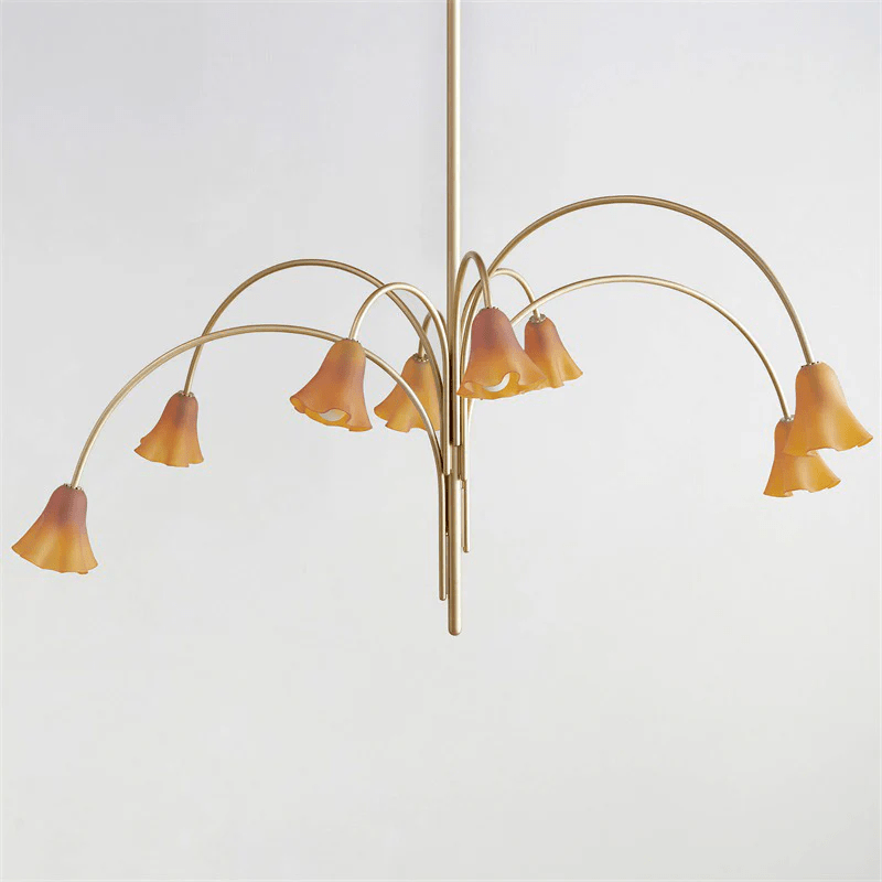 Petalia Blossom Chandelier – Floral Glass Pendant Light for Dining Room and Living Room