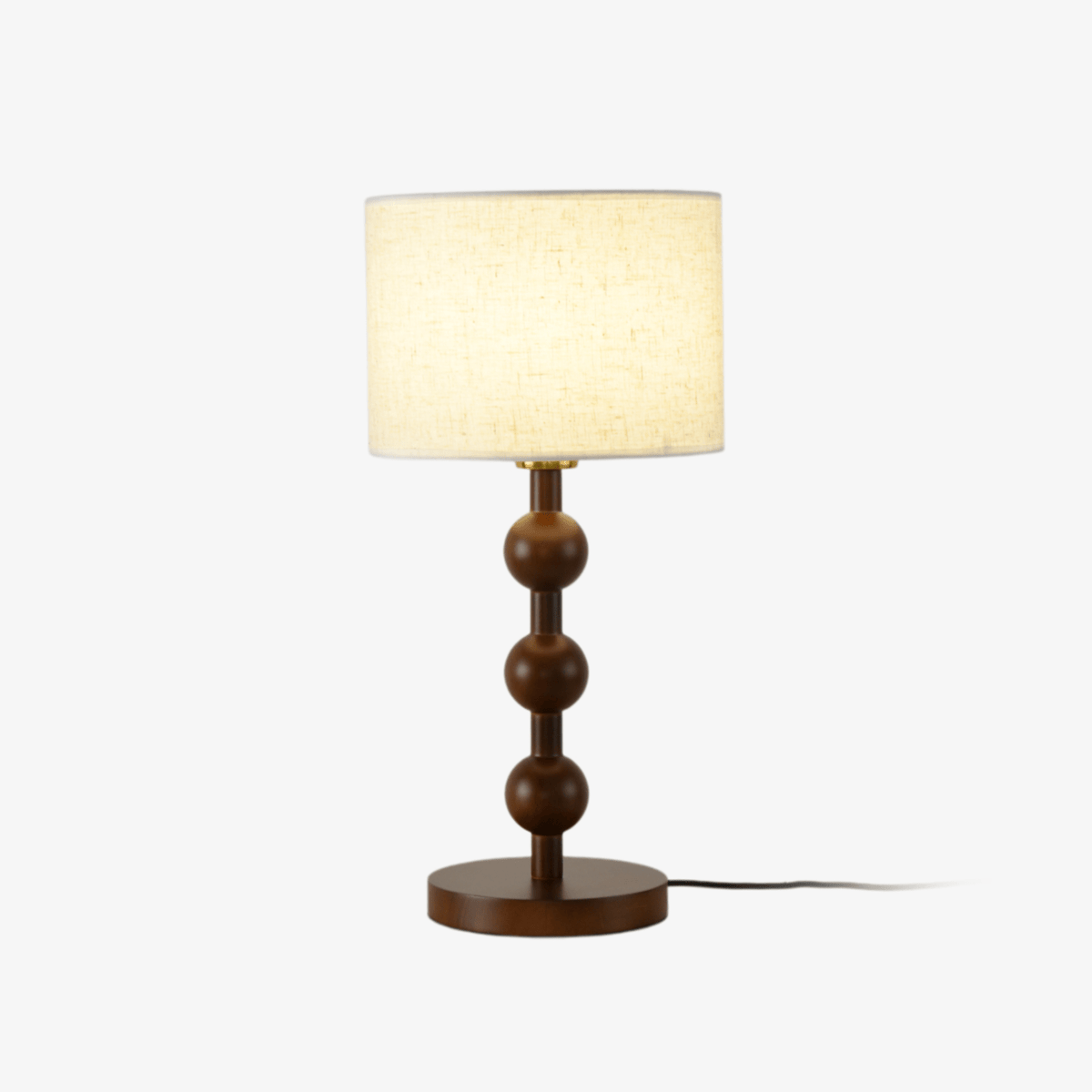 Orba Wooden Table Lamp with Fabric Shade – Modern Sculptural Lighting