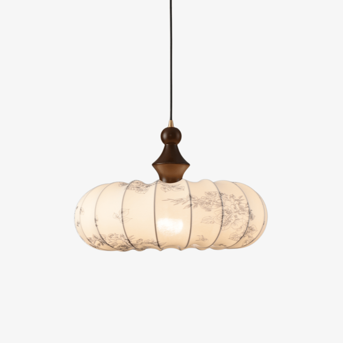 Lanterna Bloom Designer Pendant Light with Floral Fabric Shade