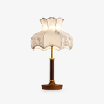 Florence Blossom Table Lamp – Walnut Wood & Fabric Designer Lamp