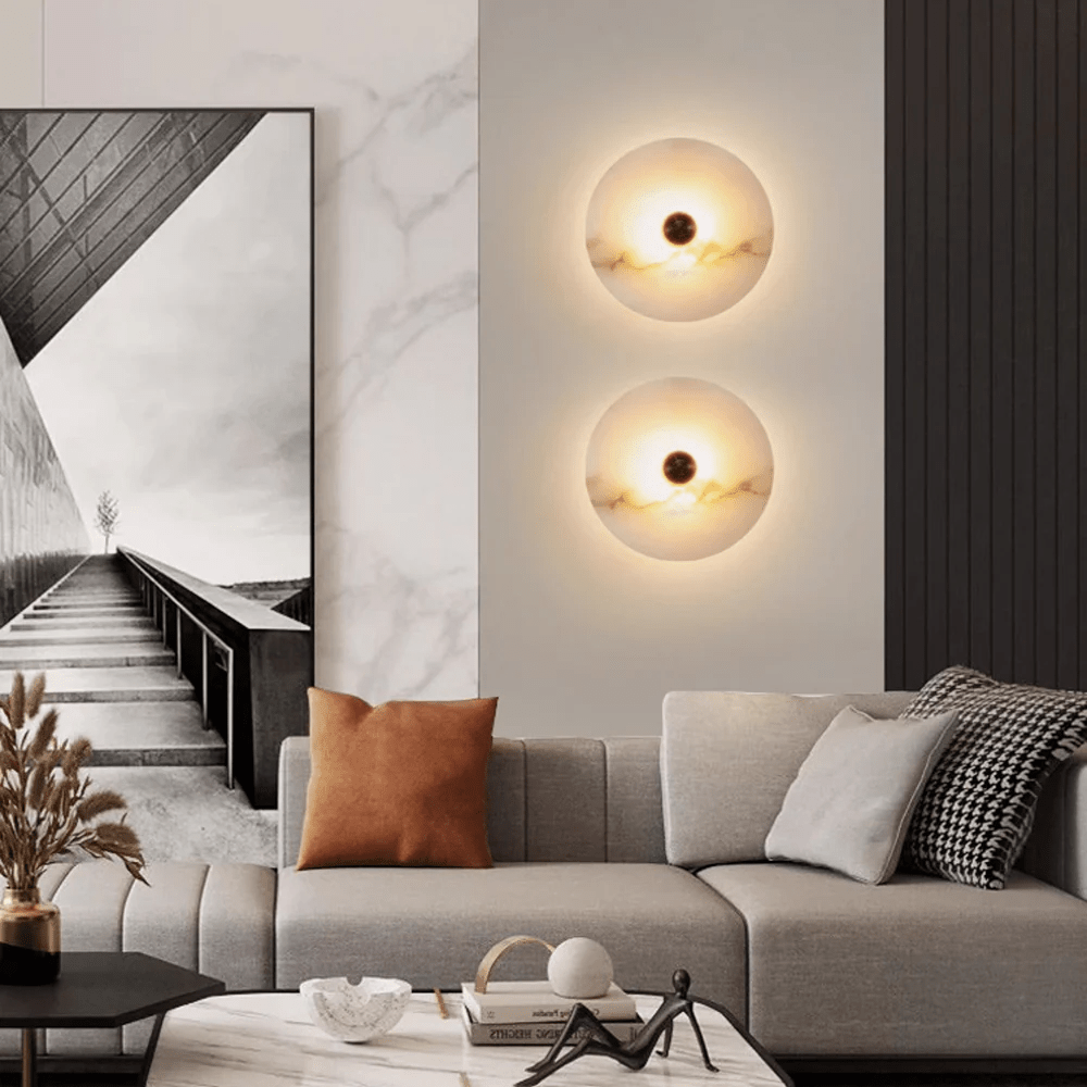 Nayra Alabaster Wall Sconce – Sculpted LED Wall Light in Natural Stone