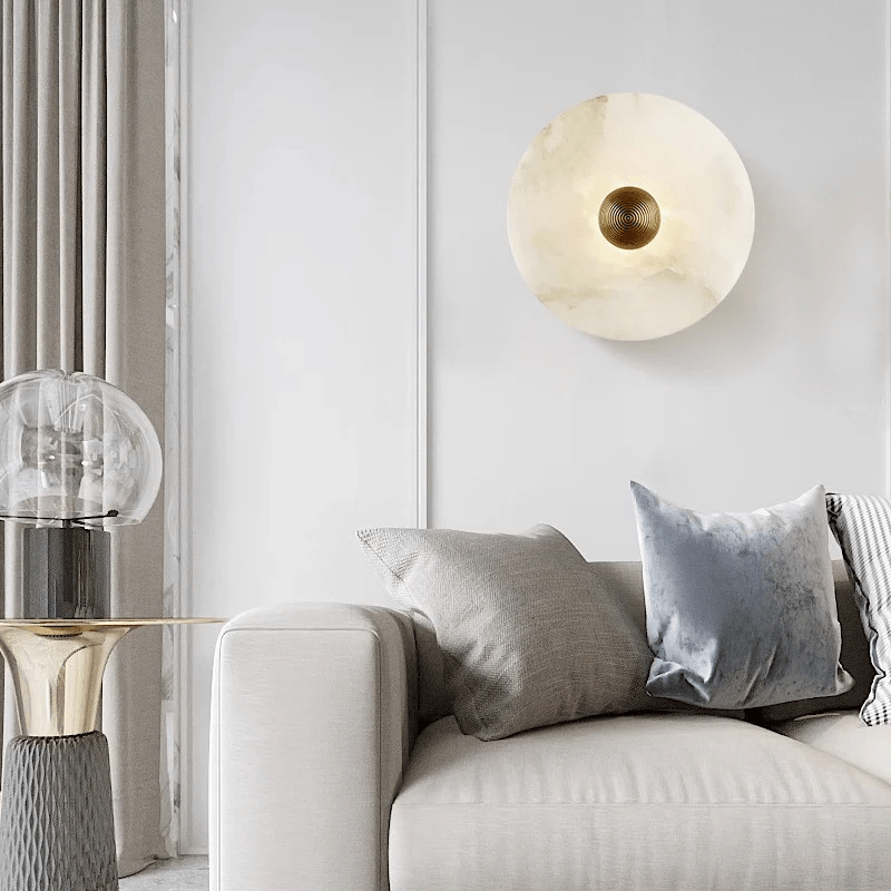 Nayra Alabaster Wall Sconce – Sculpted LED Wall Light in Natural Stone