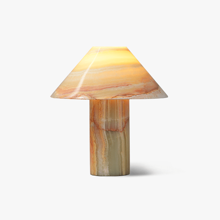 Marbelle Onyx Table Lamp – Hand-Carved Natural Stone Bedside Light