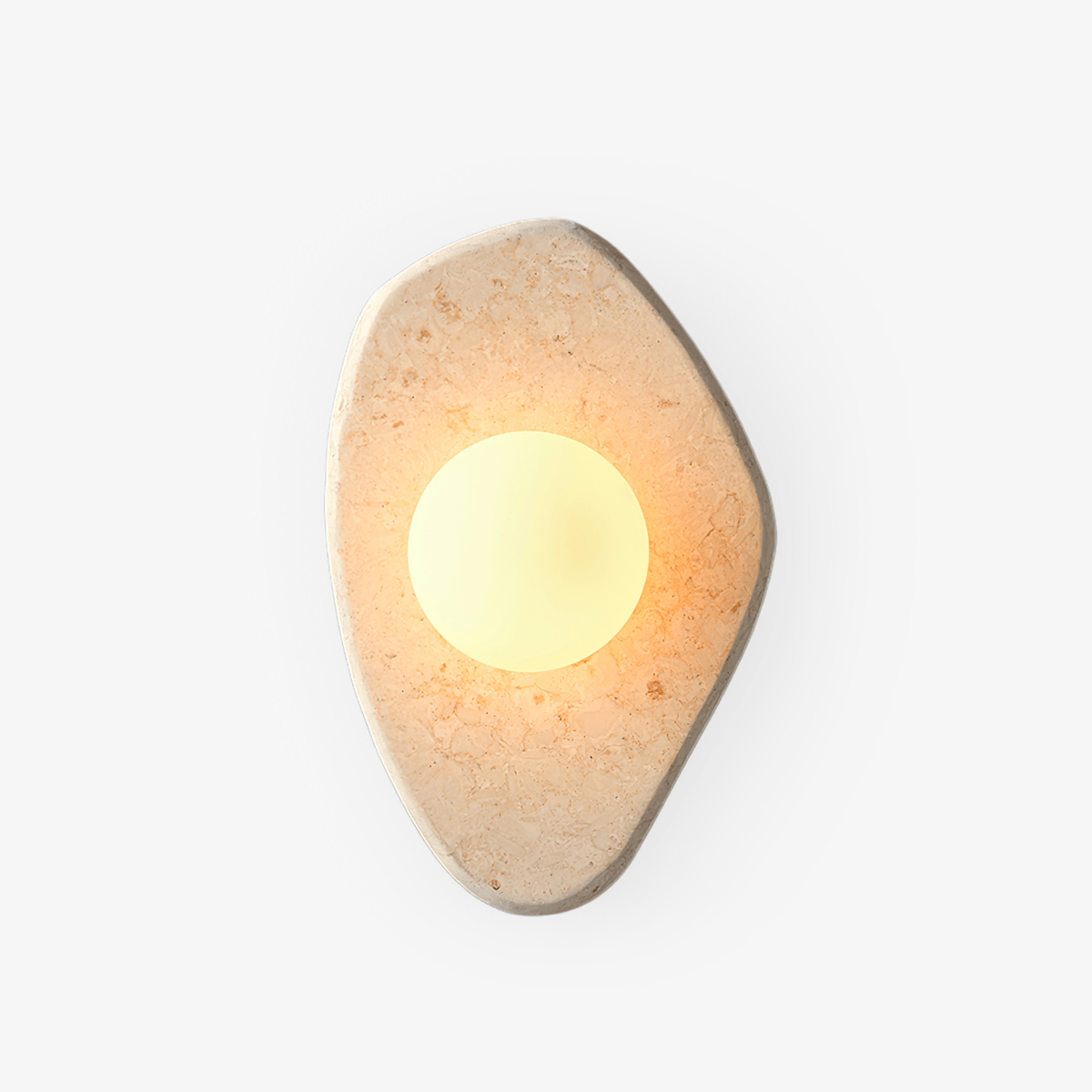 Soluna Stone Wall Sconce in Natural Marble with Warm Glow