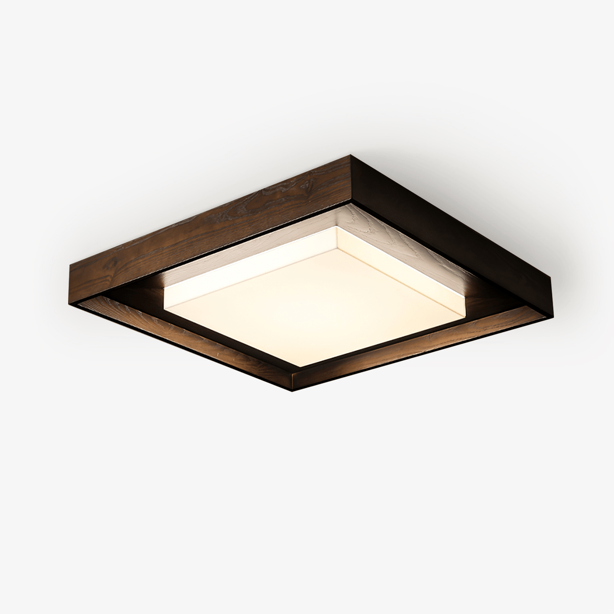 Kurin Wood Frame Ceiling Light – Modern Flush Mount LED for Bedroom, Dining, Living Room