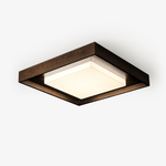 Kurin Wood Frame Ceiling Light – Modern Flush Mount LED for Bedroom, Dining, Living Room