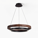 Haloa Modern Wood and Metal LED Pendant Light for Dining and Living Spaces