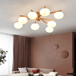 Astrora Globe Ceiling Light – Opal Glass & Brass Modern Chandelier