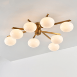 Astrora Globe Ceiling Light – Opal Glass & Brass Modern Chandelier