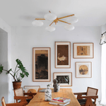 Astrora Globe Ceiling Light – Opal Glass & Brass Modern Chandelier