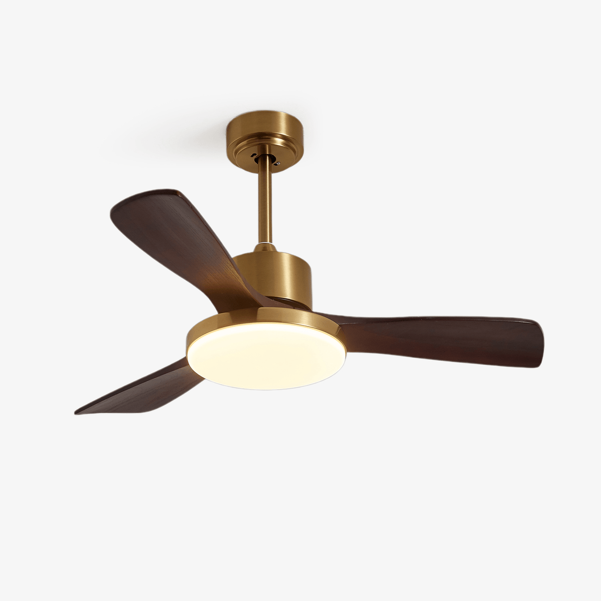 Aurevo Ceiling Fan Light with LED and Walnut Blades