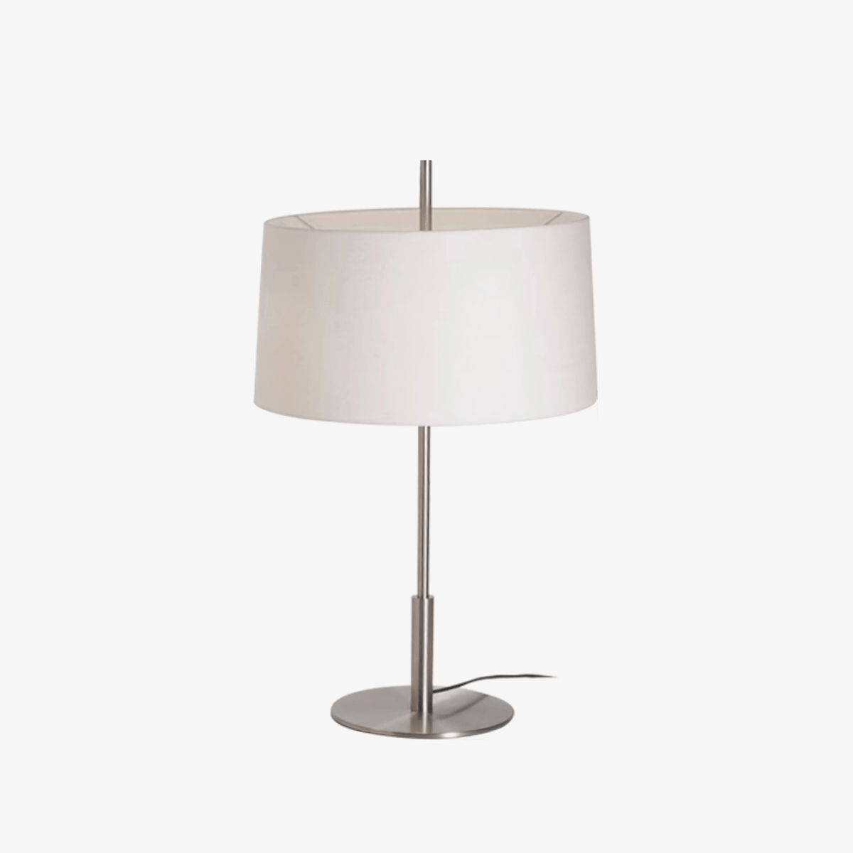 Rilume Table Lamp – Brushed Nickel Fabric Shade for Modern Interiors