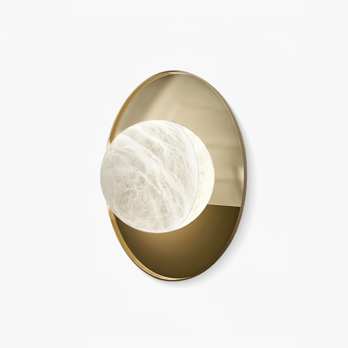 Ophela Alabaster Wall Sconce in Brushed Brass | Modern Bedroom Lighting