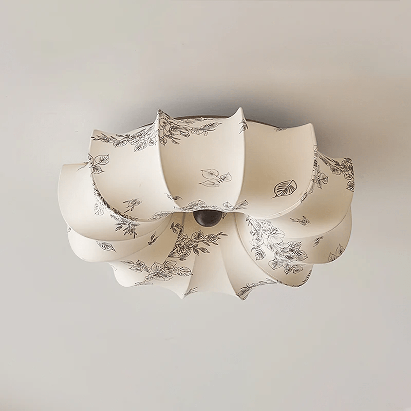 Floralis Ceiling Light – Designer Flush Mount with Fabric Shade