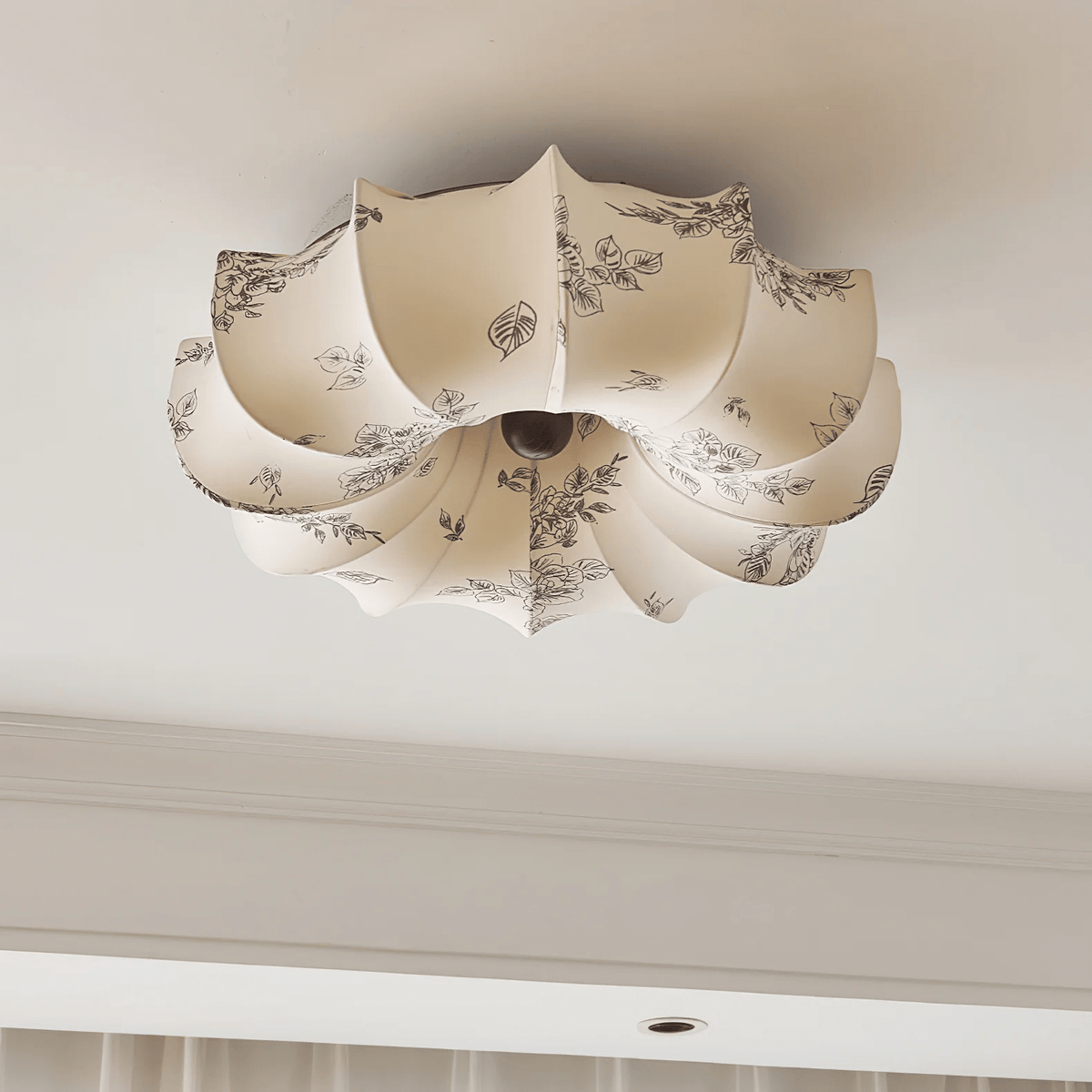 Floralis Ceiling Light – Designer Flush Mount with Fabric Shade