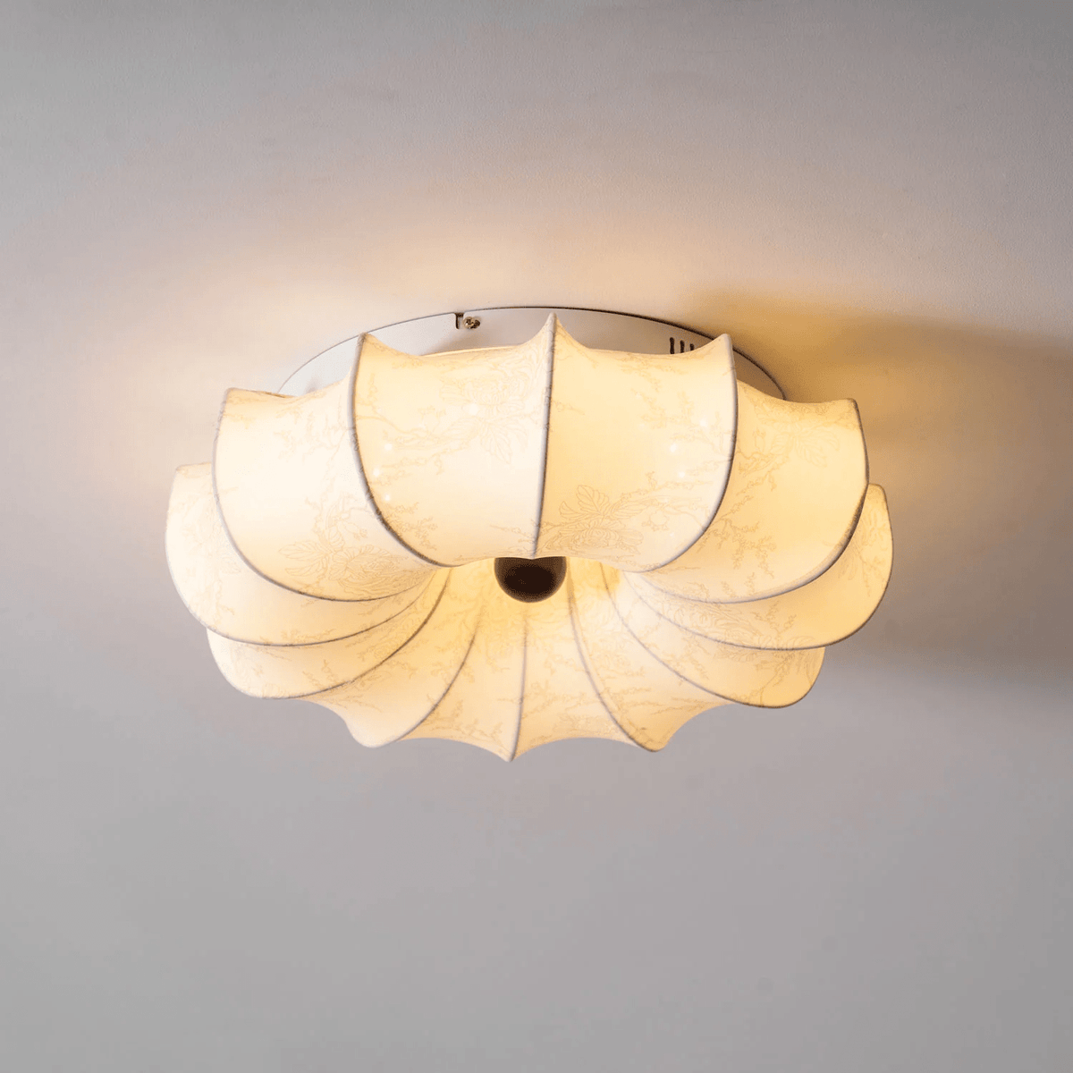 Floralis Ceiling Light – Designer Flush Mount with Fabric Shade