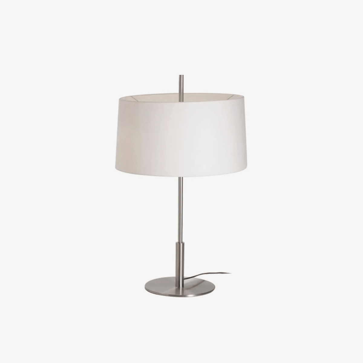 Rilume Table Lamp – Brushed Nickel Fabric Shade for Modern Interiors