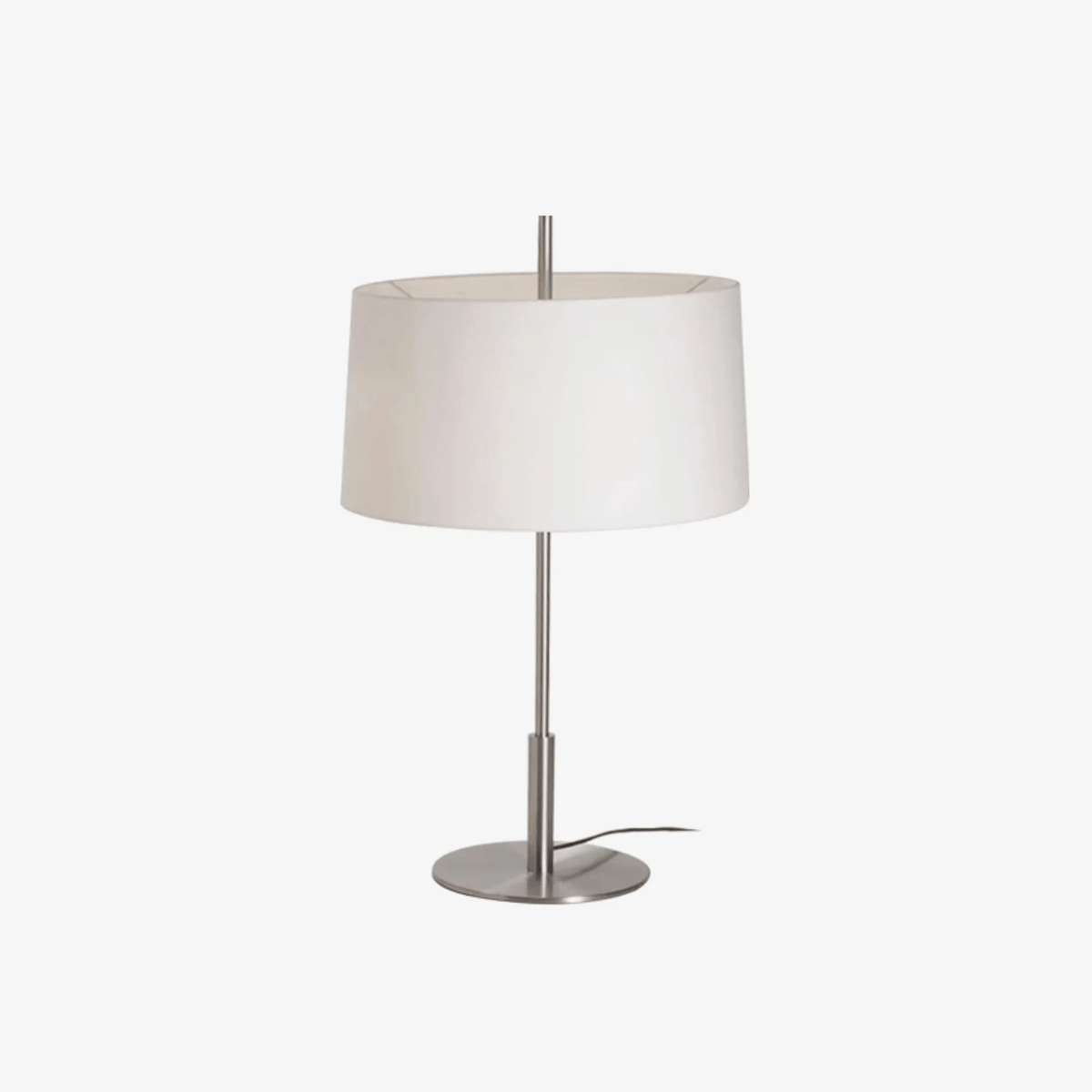 Rilume Table Lamp – Brushed Nickel Fabric Shade for Modern Interiors
