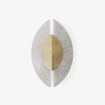 Solari Alabaster Leaf Wall Sconce in Brass and White Alabaster