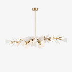 Valkyrie Sculptural Linear Chandelier in Brass and Glass